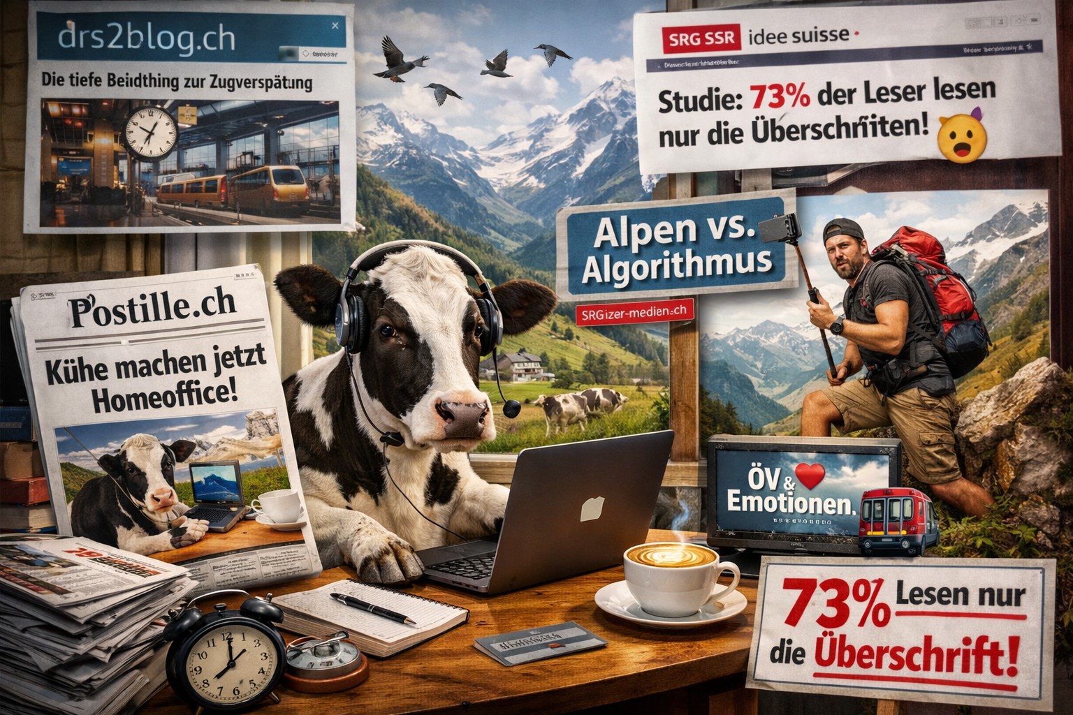 Wenn Schlagzeilen plötzlich tanzen – Ein ganz normaler Medientag in der Schweiz